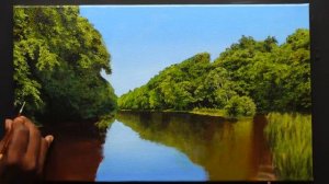 Как нарисовать лесную речку акрилом