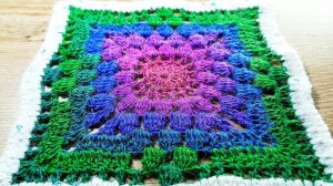 Вязание. Бабушкин квадрат. Схемы вязания, Квадрат крючком.mp4