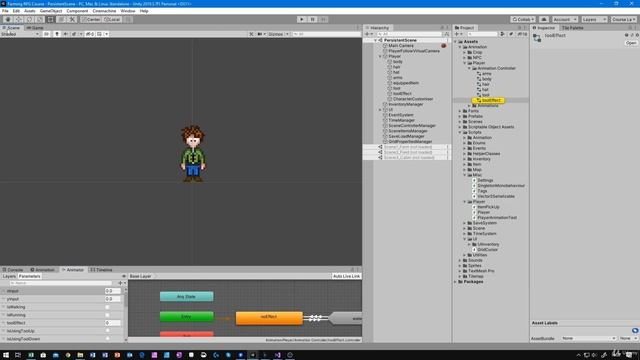 50 - Using The Watering Can Animation - Unity 2D Game Developer Course Farming Rpg смотреть онлайн