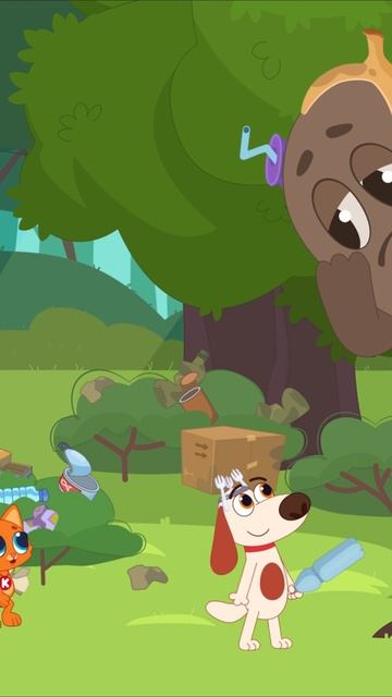 Мусорный монстр застрял на дереве! 😱 Кто спасёт его?#shorts #котеноккнопа #мультфильмдлядетей #котэ смотреть онлайн