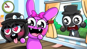 У БЛЭКА СУМАСШЕДШАЯ ФАНАТКА?! Анимация Спрунки в суперсемейке