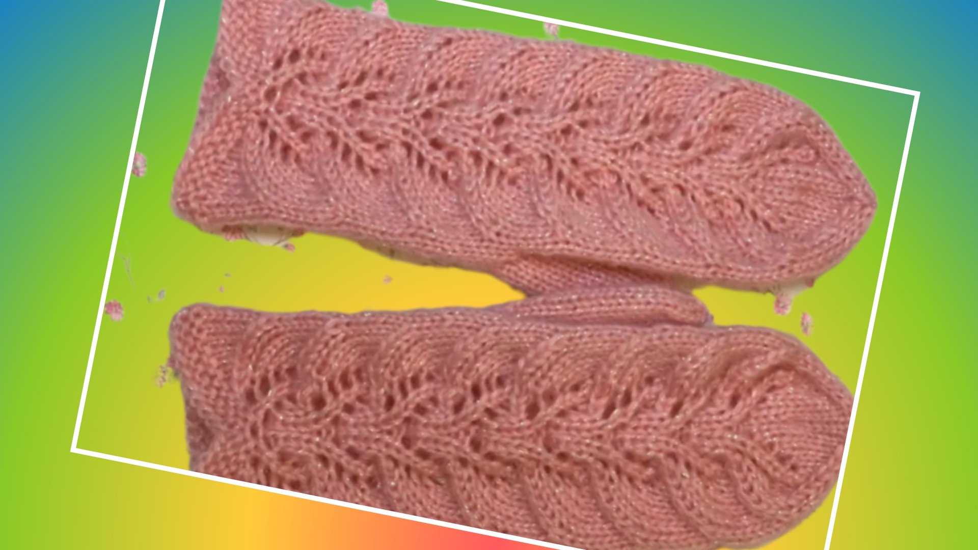 Ажурные варежки спицами с пальчиком индийский клин 🔥🔥 смотреть онлайн