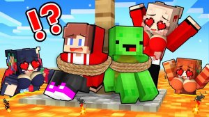 Парни против Лавовой девушки - Майнкрафт мультфильм Джей Джей и Майки