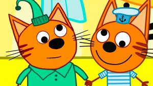 ТРИ КОТА - Путешествие на самолёте - Игровой мультик для детей