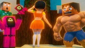 Кукла Стив втюрилась? Игра в кальмара мультфильм Майнкрафт