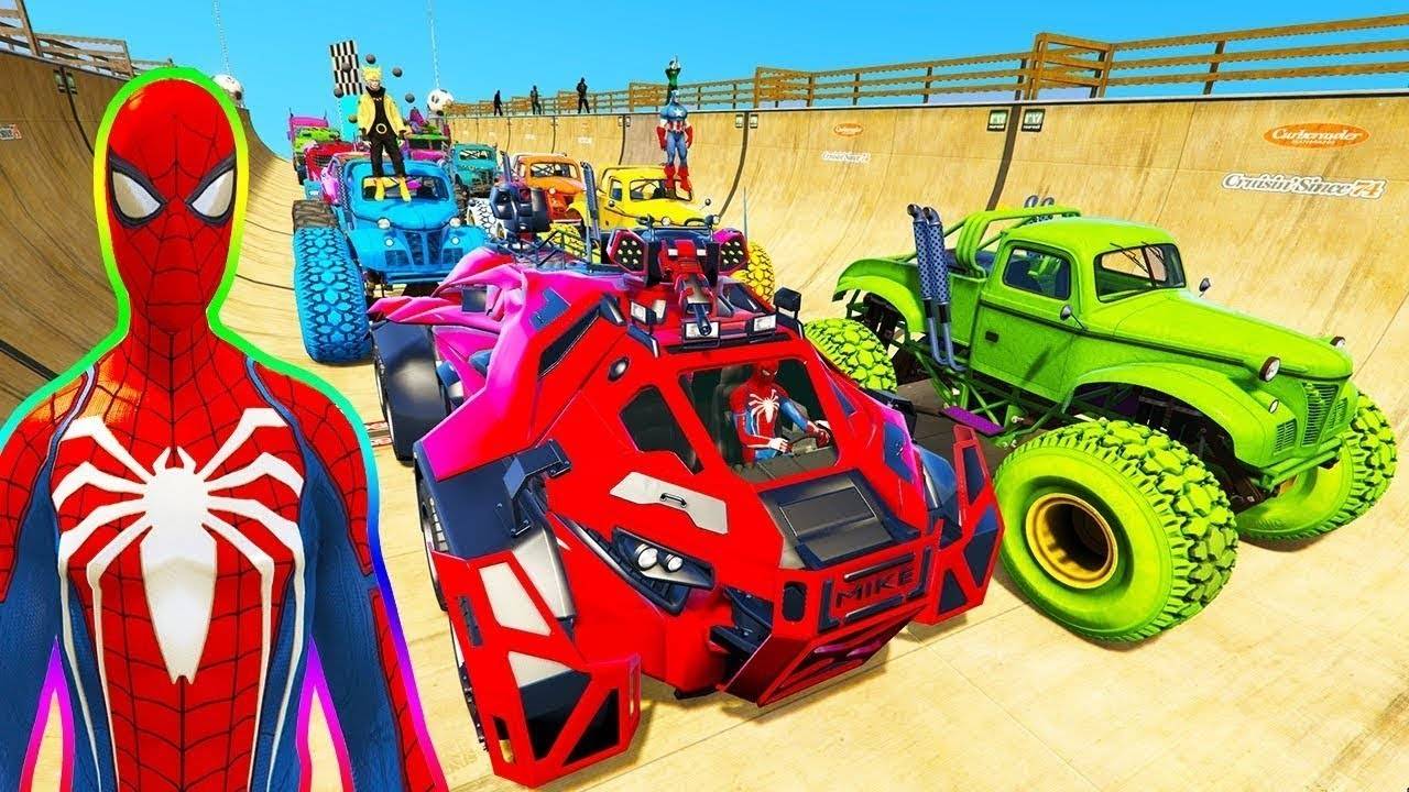 ТРЮКИ НА МАШИНАХ СУПЕР ГОНКИ - МУЛЬТФИЛЬМЫ  ДЛЯ ДЕТЕЙ - МУЛЬТИКИ ПРО МАШИНКИ