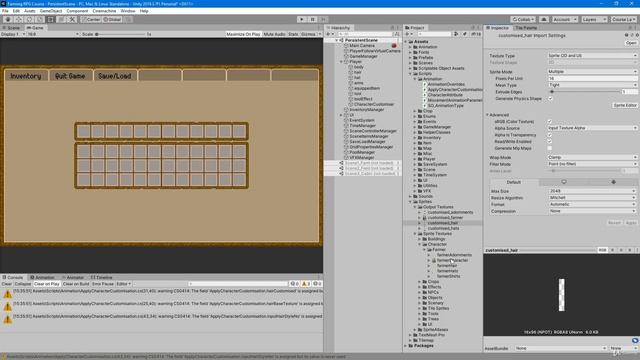 80 - Customise Player Hairstyle - Unity 2D Game Developer Course Farming RPG смотреть онлайн