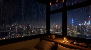 Звуки Дождя Ночного Города за Окном для Сна | Атмосфера Релакса