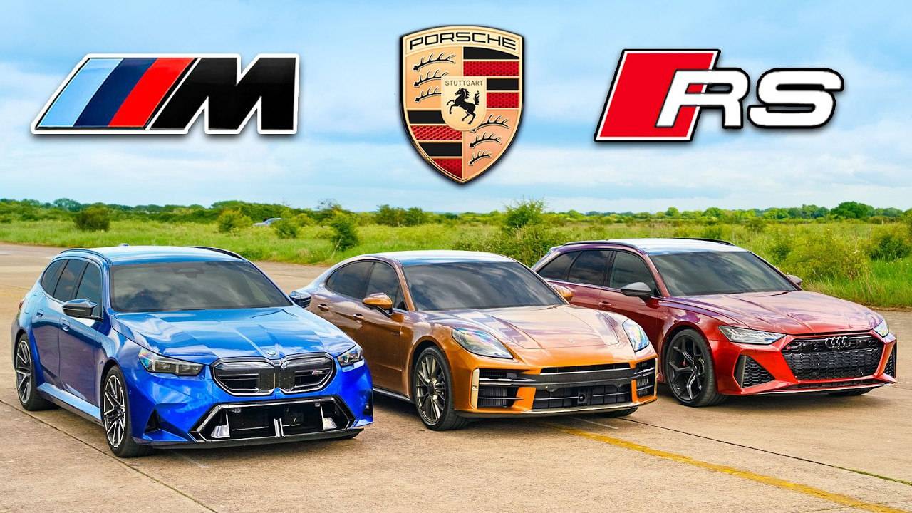 Кто победит в заезде： BMW M5 Touring или Panamera Turbo или же RS6 Perf？ смотреть онлайн