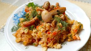 Паста птитим с грибами шимеджи в сливочном соусе - простой и вкусный рецепт