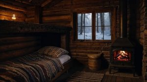 🔥 Теплый камин и снежная метель | Темный экран для релаксации