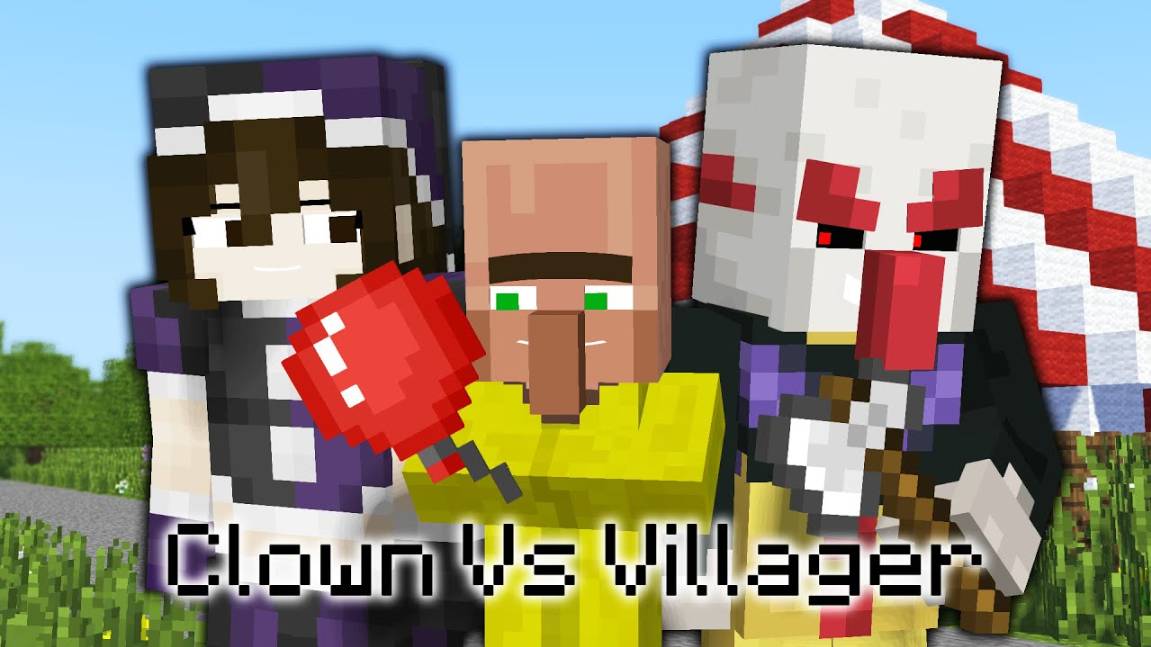 Клоун против жителя деревни Майнкрафт смотреть онлайн