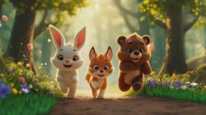 Детский мультик! Весёлые зверята_ – Детская песенка-танец! 🐻🐰🦊