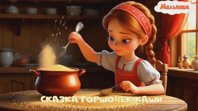 Сказка Горшочек каши |АудиоСказка|Братья Гримм|народные|детские|рассказ|мама|онлайн|мультфильм| смотреть онлайн