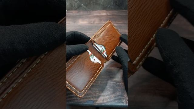 кошелёк бифолд из натуральной кожи окрашенный вручную #кошелек #изделияизкожи #пококскакожи