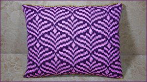 Подушка с узором Барджелло тунисским крючком. Часть 3.