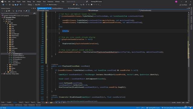 97 - Game Music And Ambient Sounds - Unity 2D Game Developer Course Farming RPG смотреть онлайн