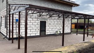 Веранда, пристройка, терраса, из железного профиля