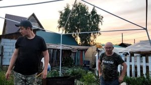 ГОТОВИМ МЕСТО, ЗЯТЬ СТАВИТ ШАТЁР👏 НАДУВАЮ БАССЕЙН👏