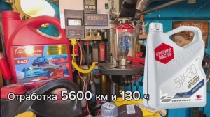Отработка  5600 км и 130 ч , ВМПавто GF -6a a7/b7 sp 5w30 Opel Astra H тест на ЧМТ по ГОСТ9490