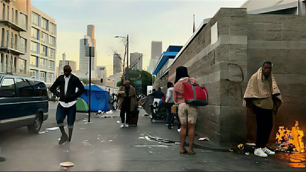 Лос-Анжелес. Улицы гетто. Калифорния. США