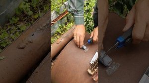 Заделываем дырку в трубе холодной сваркой