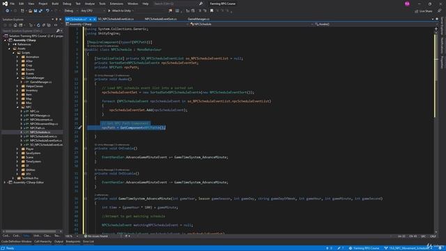 91 - NPC Movement Schedules - Unity 2D Game Developer Course Farming RPG смотреть онлайн