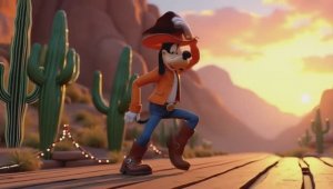 Для детей! Микки Маус,  мультик и песенка Гуфи танцует везде даже на Луне!