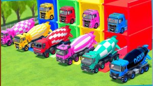 Мультики яркие машинки грузовики. Перевозка автомобилей с помощью прицепов-платформ. Автовоз малышам