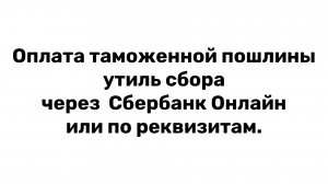 Внесение депозита на лицевой счёт ФТС для оплаты таможенной пошлины через Сбербанк Онлайн.