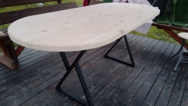 Стол из массива сосны для беседки (часть1)