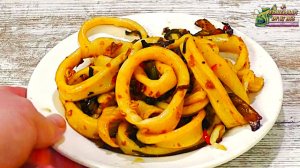 Жареные кальмары с зеленым луком, быстрый рецепт Китайской кухни