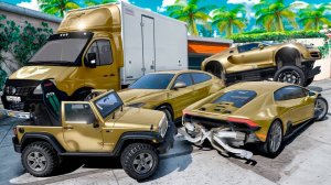 Угнал кучу золотых чит тачек и огромный монстр трак у мажора за 180 сек! Битва воров в ГТА 5 Онлайн