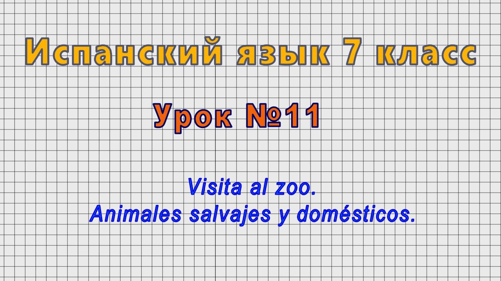 Испанский язык 7 класс (Урок№11 - Visita al zoo. Animales salvajes y domesticos.) смотреть онлайн