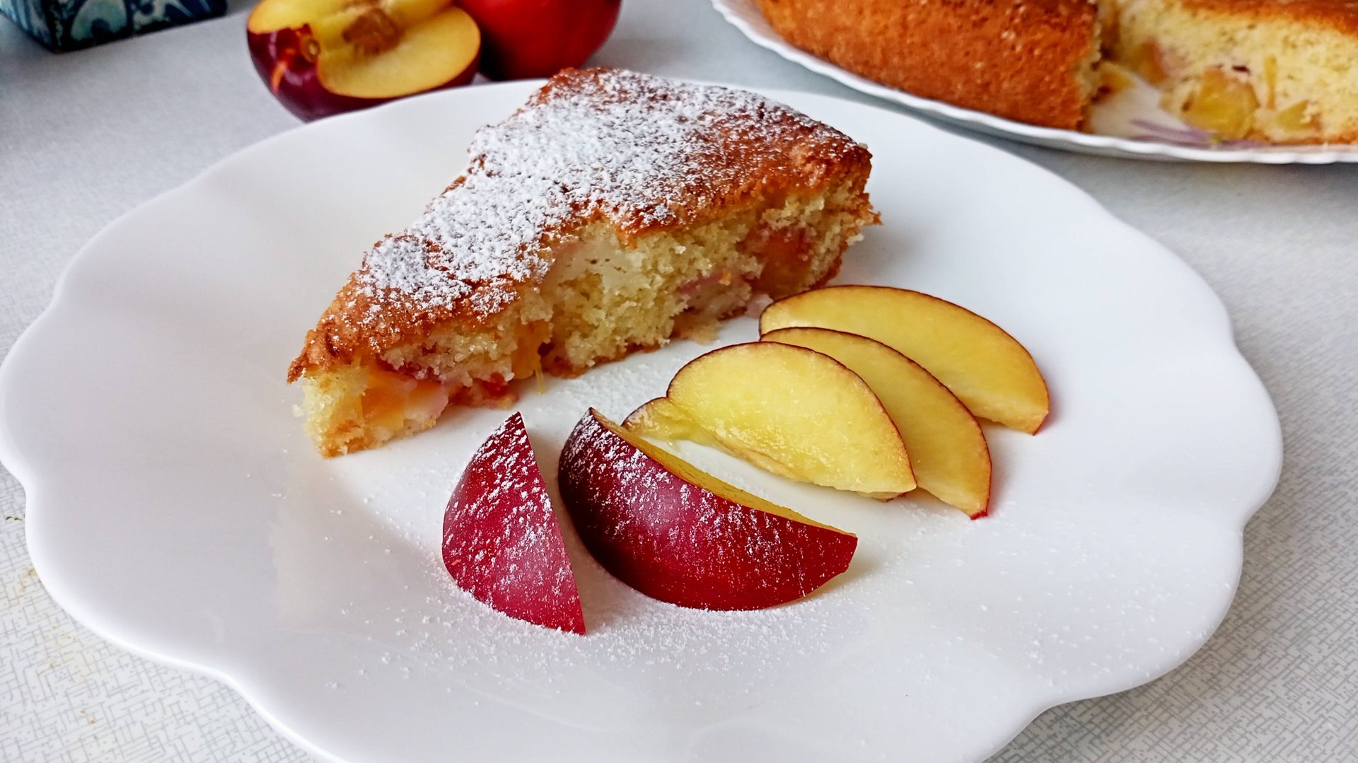 Пирог с нектаринами Воздушный Ароматный Домашний торт Это просто смотреть онлайн