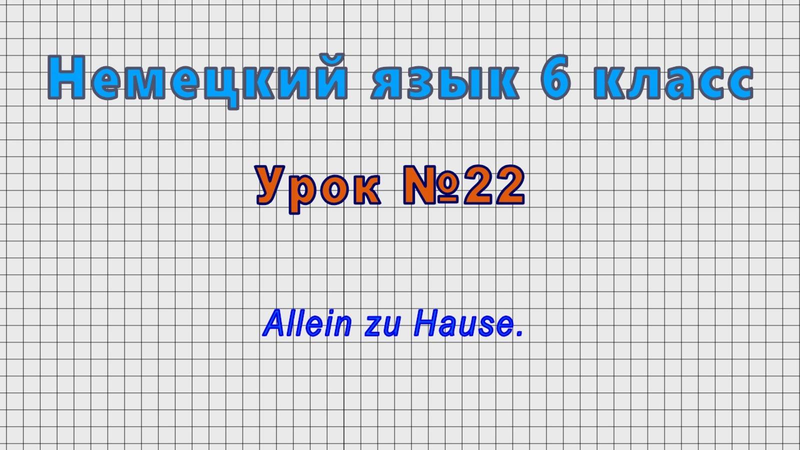 Немецкий язык 6 класс (Урок№22 - Allein zu Hause.) смотреть онлайн