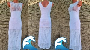 ✨️Роскошная,пляжная туника крючком "Танцующая по волнам✨️