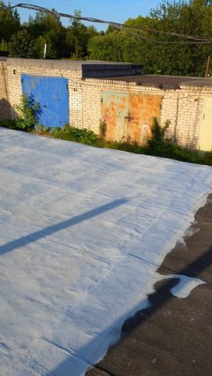 Жидкая кровля на крыше гаража