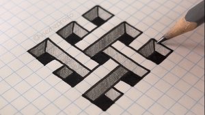 3D по клеточкам — рисуем объём за 7 минут (простой и красивый)