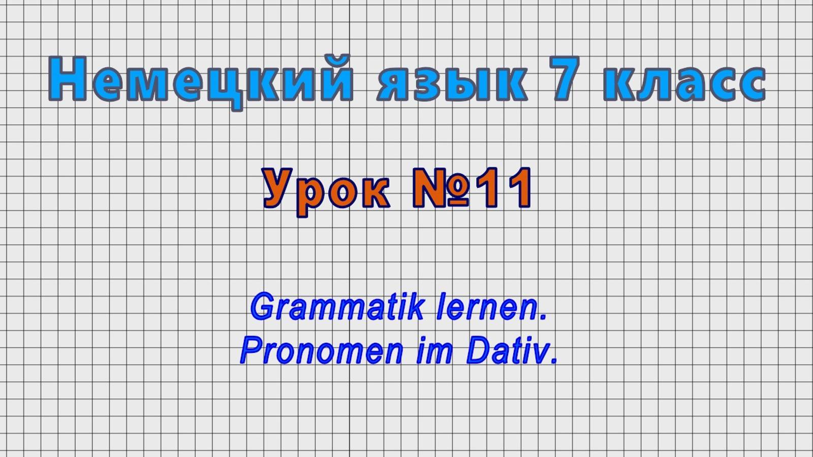 Немецкий язык 7 класс (Урок№11 - Grammatik lernen. Pronomen im Dativ.) смотреть онлайн
