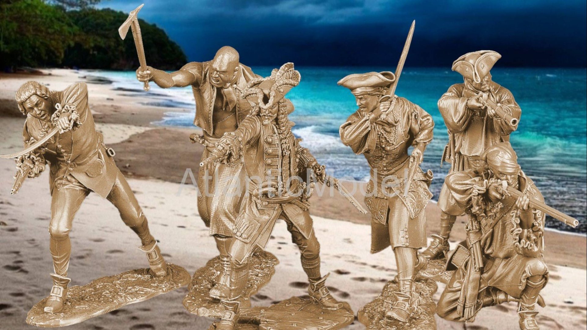 солдатики Plastic Platoon Пираты набор 2 бежевый