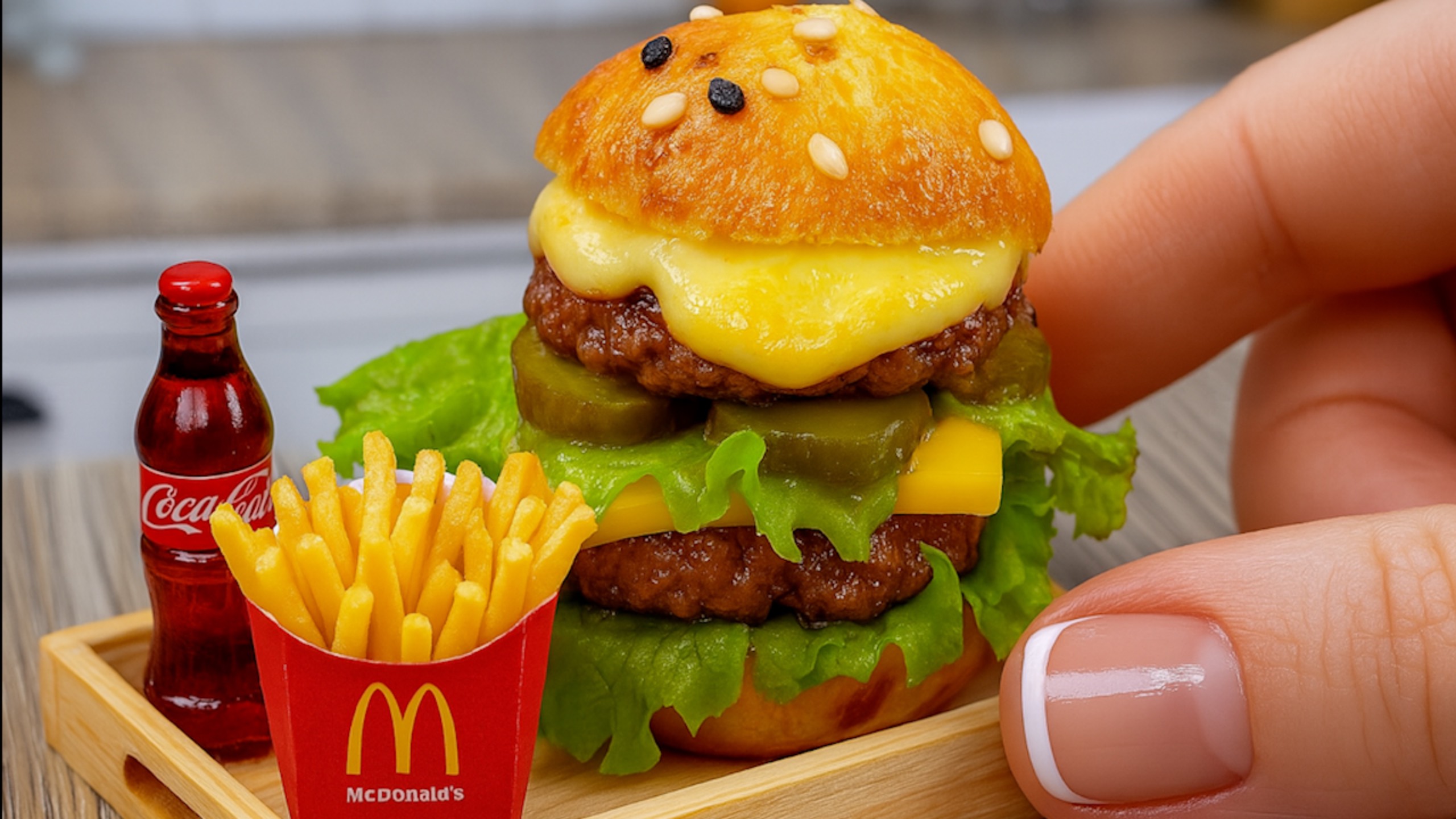 Потрясающий Рецепт Миниатюрного Бургера из McDonald's 🍔😻 Big Mac McDonald's Burger ❤️ Мини Кухня