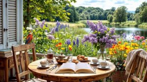 Уютная весенняя атмосфера у окна с книгой | Легкий бриз и пение птиц для глубокого расслабления