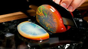 ASMR Нарезка стеклянных фруктов от AI. АСМР Релакс