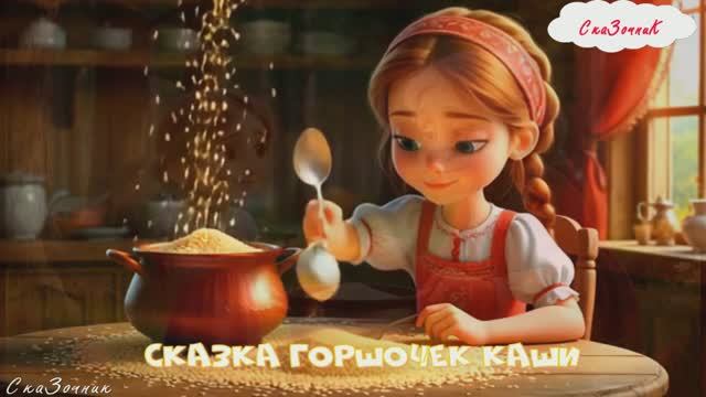 Сказка Горшочек каши мультфильм |АудиоСказка|Братья Гримм|народные|детские|рассказ|мультфильм| смотреть онлайн