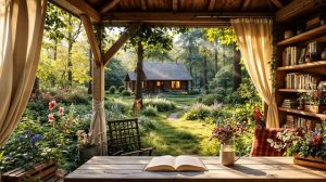 Библиотека в Лесу. Пение птиц и мягкое шуршание страниц. Летняя Атмосфера для чтения и учебы