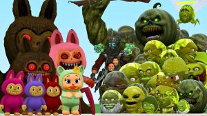 Все новое семейство монстров Лабубу против всего семейства дыни Линь Ган