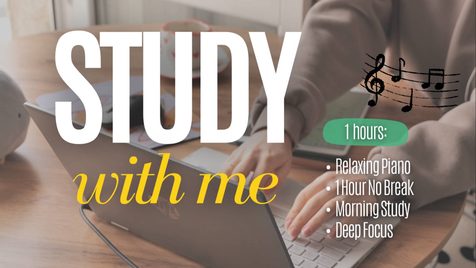 STUDY WITH ME | 1 Hour Of Relaxing Piano Music | Focus/Work&Study/Relaxation
