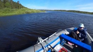 Рыбалка с дочкой с лодки, пробуем электромотор и розовый спиннинг😅