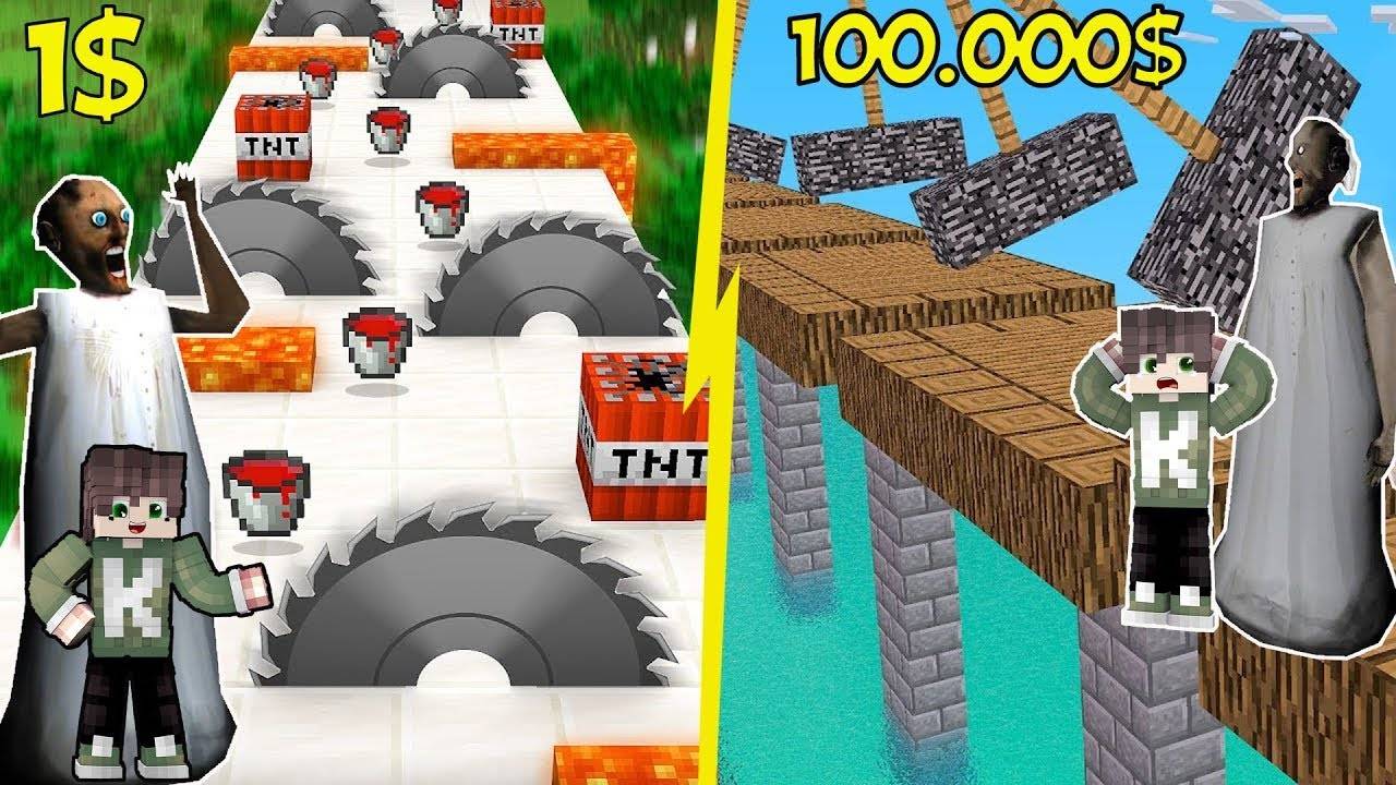 СЛОЖНЫЕ ИСПЫТАНИЯ ДЛЯ БАБКИ ГРЕННИ ЗА 1$ И ЗА 1000000$ В МАЙНКРАФТ ТРОЛЛИНГ ЛОВУШКА GRANNY смотреть онлайн